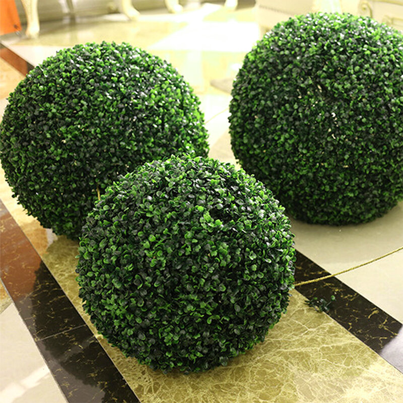 Artificial Plant Ball Tree Green Plant Ball Wedding Decor Home Outdoor Decorations Ornament Plastic Fake Green Grass Balls