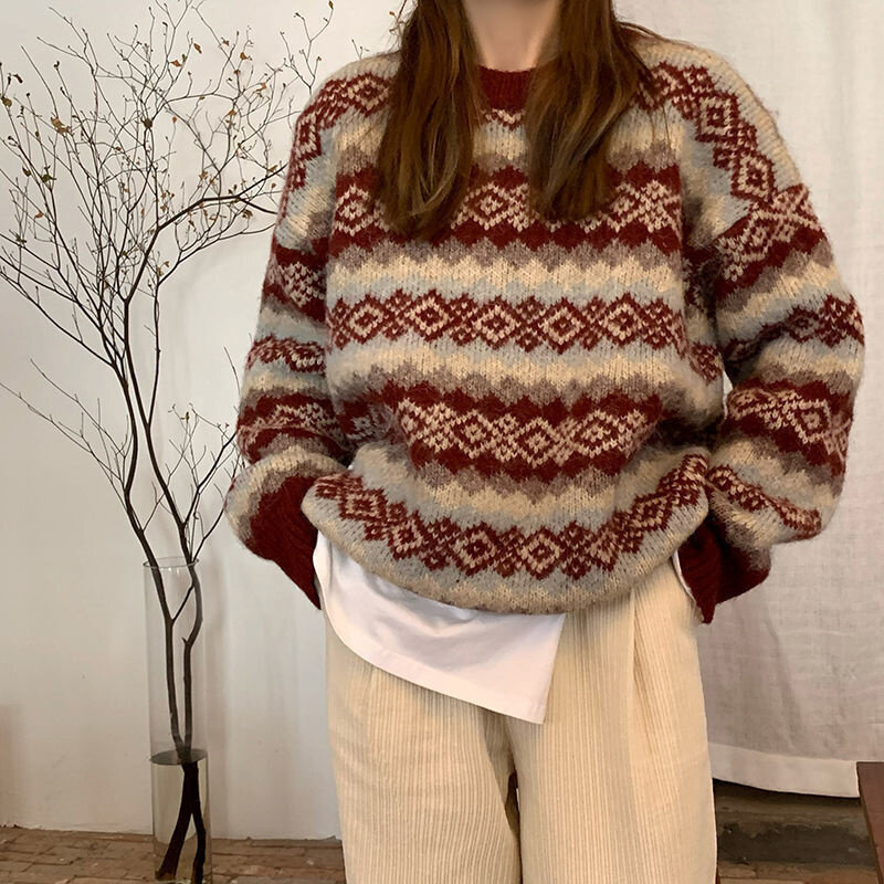 Пуловер в рождественском стиле для женщин, осень и зима 2021
