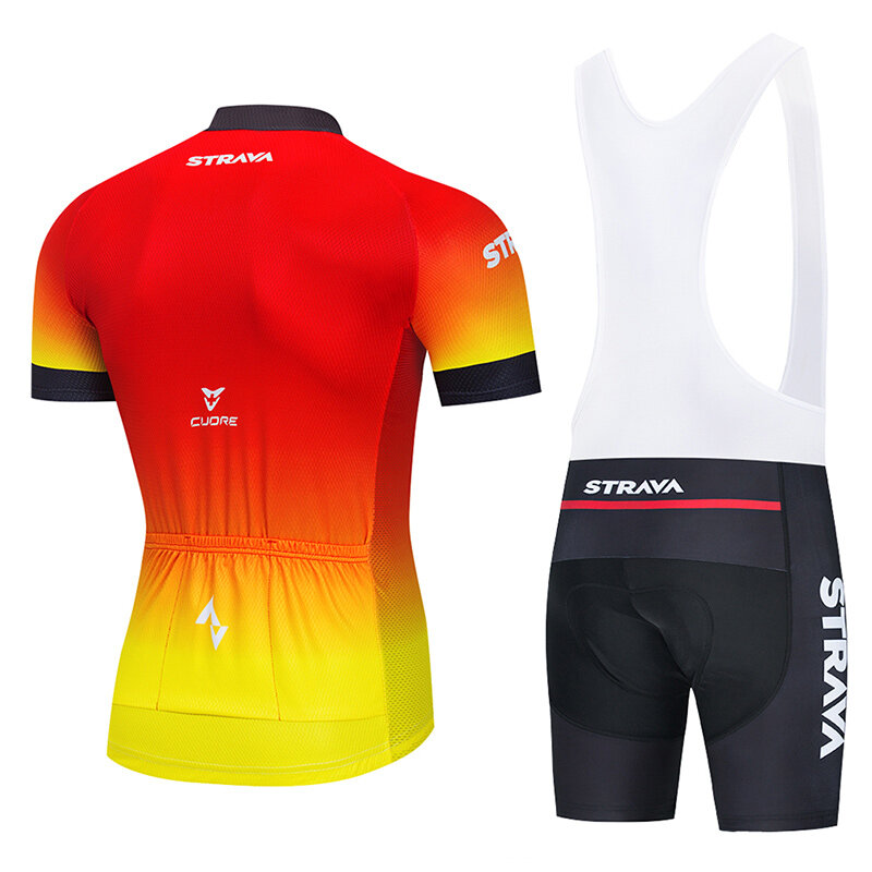 2021 STRAVA Radfahren Team Jersey 20D Bike Shorts Set Ropa Ciclismo Herren MTB Sommer Radfahren Maillot Unteren Kleidung