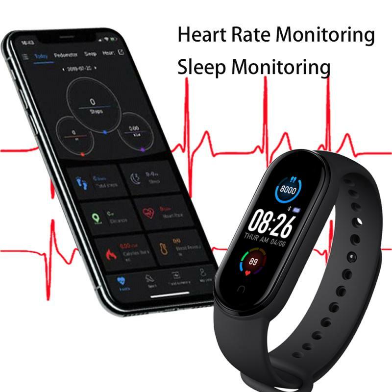 M5 ساعة ذكية جهاز تعقب للياقة البدنية ضغط الدم سوار ذكي معدلات القلب مقاوم للماء الرياضة الذكية الفرقة شاشة ملونة معصمه