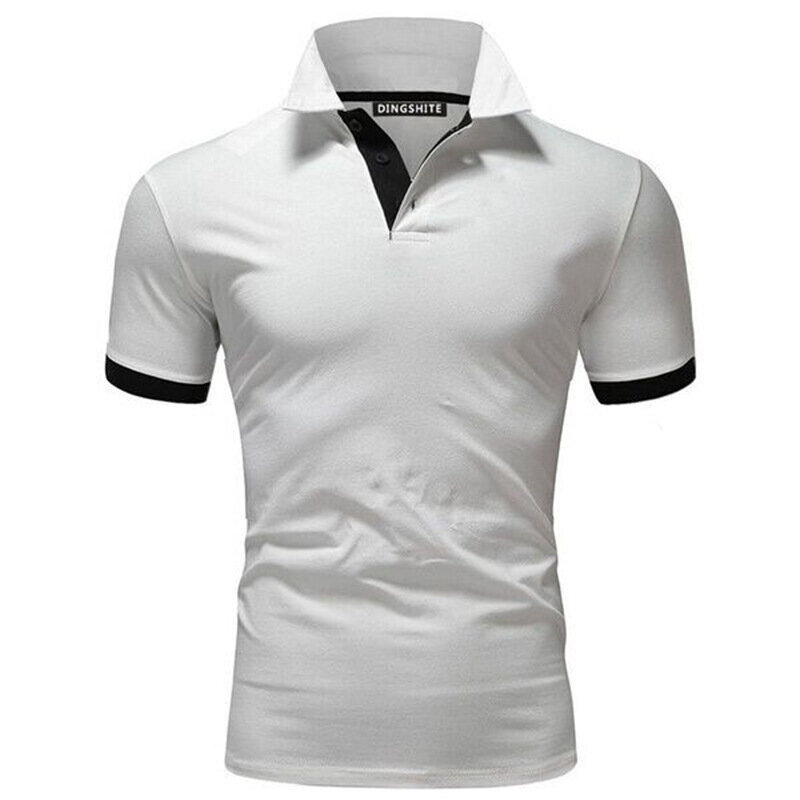 Polo Shirt Pria Kasual Katun Warna Solid Polosshirt Pria Bersirkulasi T-shirt Golf Tenis Merk Pakaian Plus Po Lo