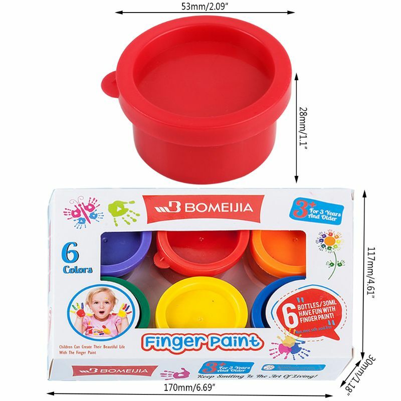دهان غواش قابل للغسل للأطفال ، 6 ألوان نابضة بالحياة ، طلاء أصابع مدرسي ، ألعاب تعليمية مصنوعة يدويًا للأطفال 30 مللي