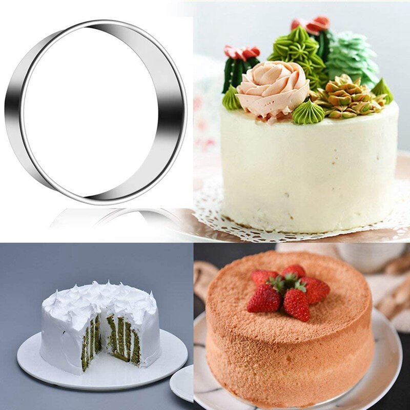 Anéis de tart laminados duplos, anéis de muffin em inglês, conjunto profissional de 4 anéis de migalhas