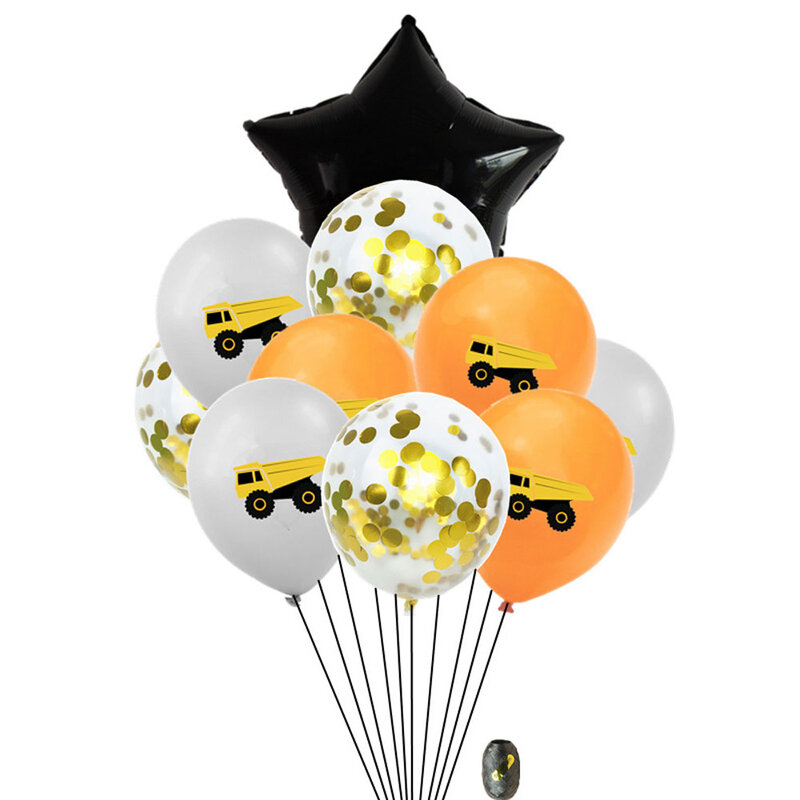 12 zoll Fahrzeug Latex Ballons Bagger Konfetti Ballon Kinder Jungen Geburtstag Geschenke Dekoration Hochzeit Anniversaire Partei Liefert