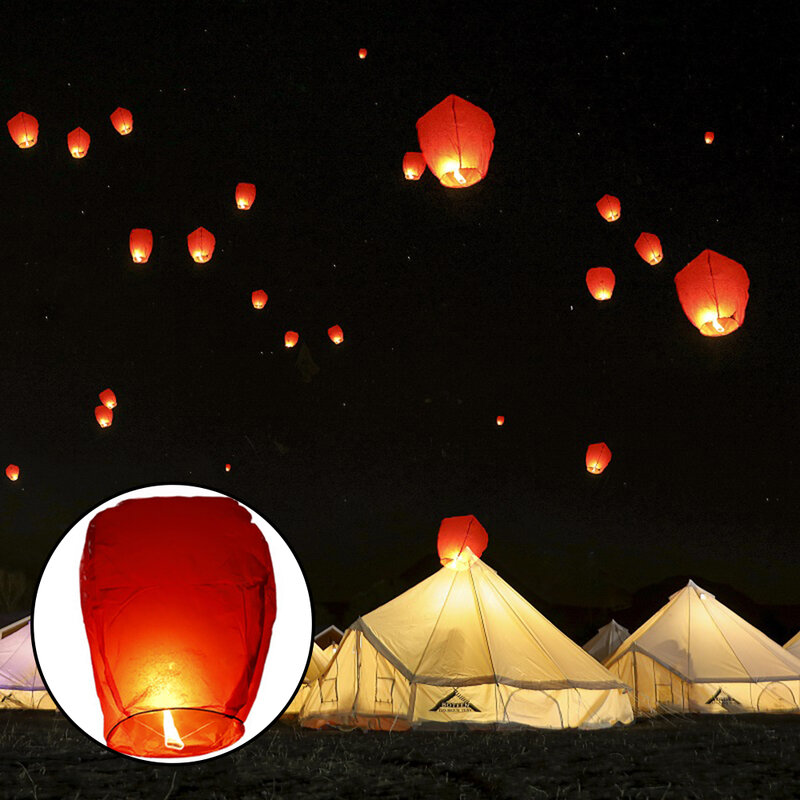 10-30 Buah Kertas Cina Langit Terbang Berharap Lentera Terbang Lilin Lampu Berharap Cahaya Natal Pesta Pernikahan Festival Dekorasi
