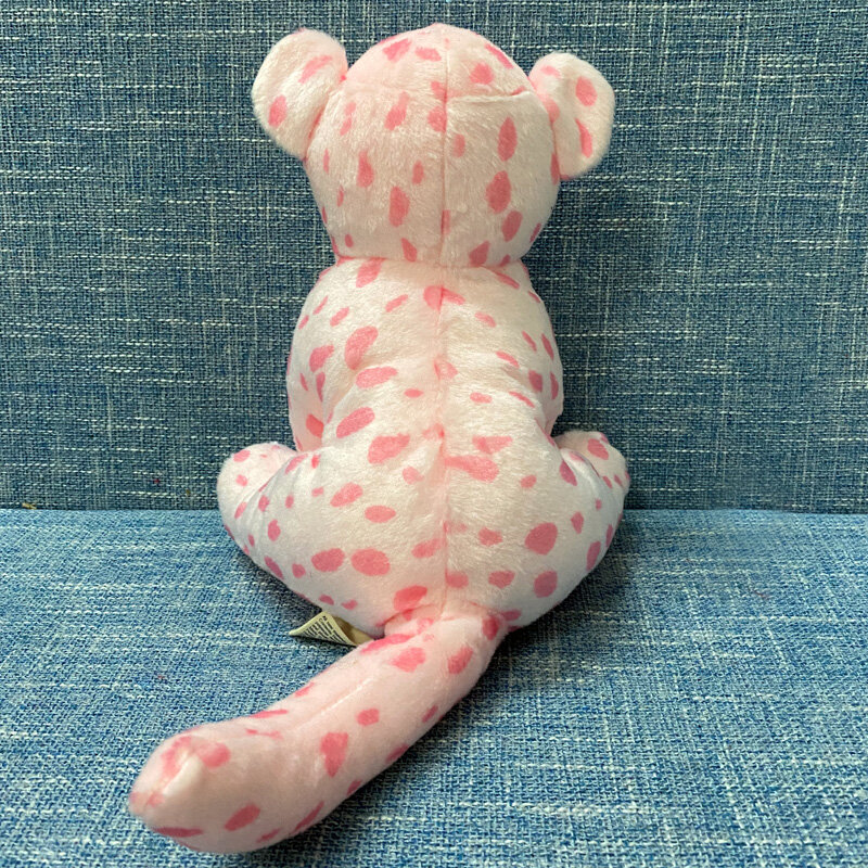 Peluche Animal de dessin animé mignon de 23cm, poupée léopard rose tacheté, doux, cadeau pour enfants