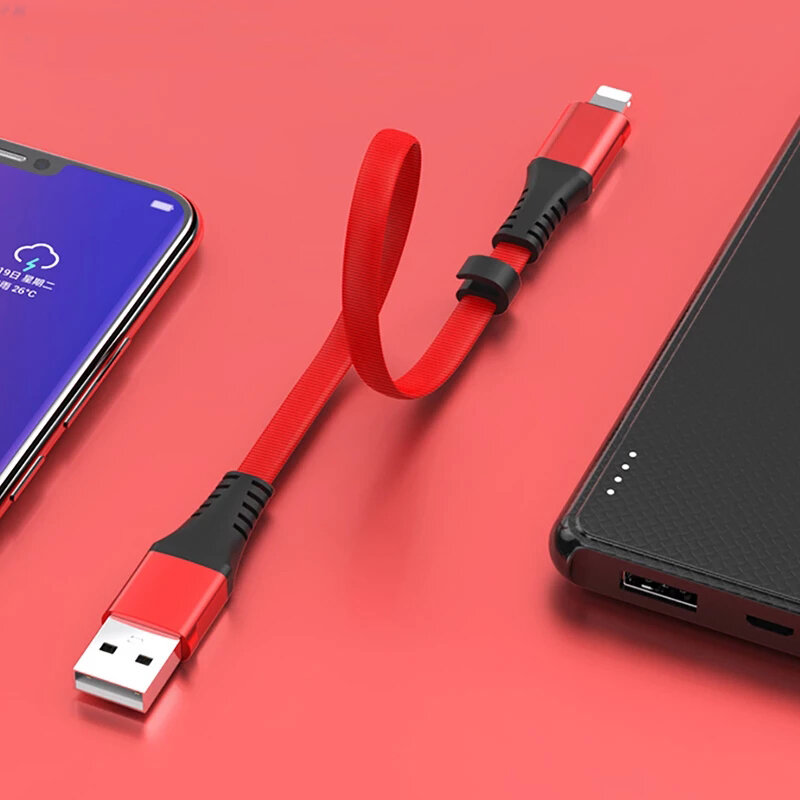 ! ACCEZZ 휴대용 USB 충전기 케이블 아이폰 X XS 최대 XR 데이터 동기화 빠른 충전 짧은 케이블 아이폰 8 7 6S 5S 5C 플러스 30CM