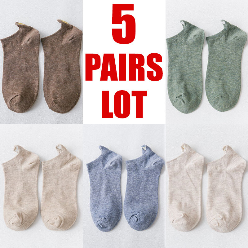 5 Pairs Lot Women Socks Heart Dot Solid Color Cute Breathable Short Woman Sock Slippers Cotton Blends Low Cut Ankle Boat Socks