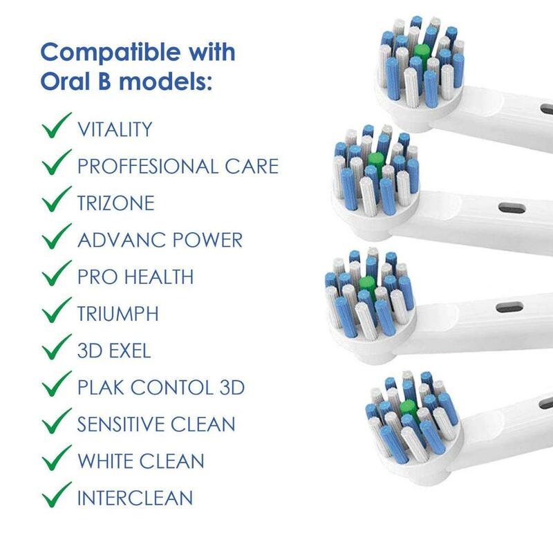 16PCS Cross action Professional Electric Toothbrush Heads for Oral-B 500/600/1000/2000/2500/3000/7000/8000/9600/8000