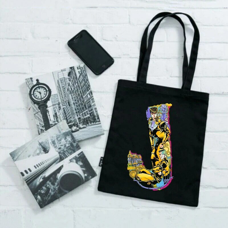 Bolso de compras con estampado de JOJO para mujer, bolsa de lona reutilizable, de diseñador, para la playa, personalizable