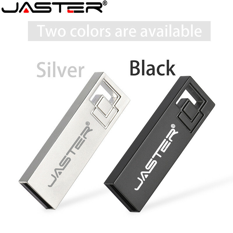 JASTER Mini Cubeโลหะเงินไดรฟ์USBแฟลชไดรฟ์4GB 8GB 16GB 32GB 64GBความจุจริงflash Disk 2.0โลโก้ที่กำหนดเองขายส่ง