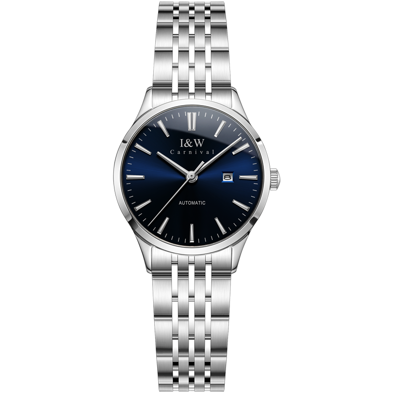 ساعة ميكانيكية أنيقة للنساء العلامة التجارية العليا سويسرا I & W ميوتا حركة ساعة أوتوماتيكية الياقوت التقويم مقاوم للماء Reloj