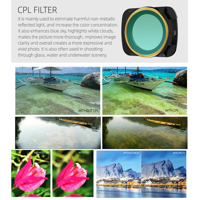 DJI-filtro de lentes Mavic Air 2, accesorios para Dron, MCUV, CPL, ND/PL, ND16, ND32, ND4-PL