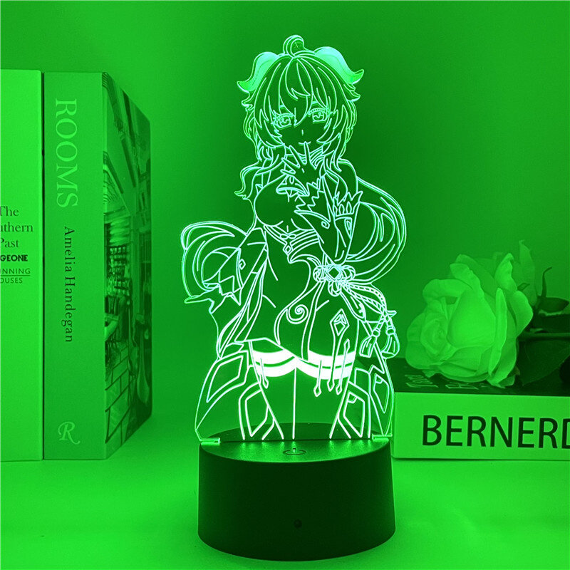 Genshin Impact Ganyu night light decorazione 3D compleanno Holiday light decora l'atmosfera comodino regalo genshin model light