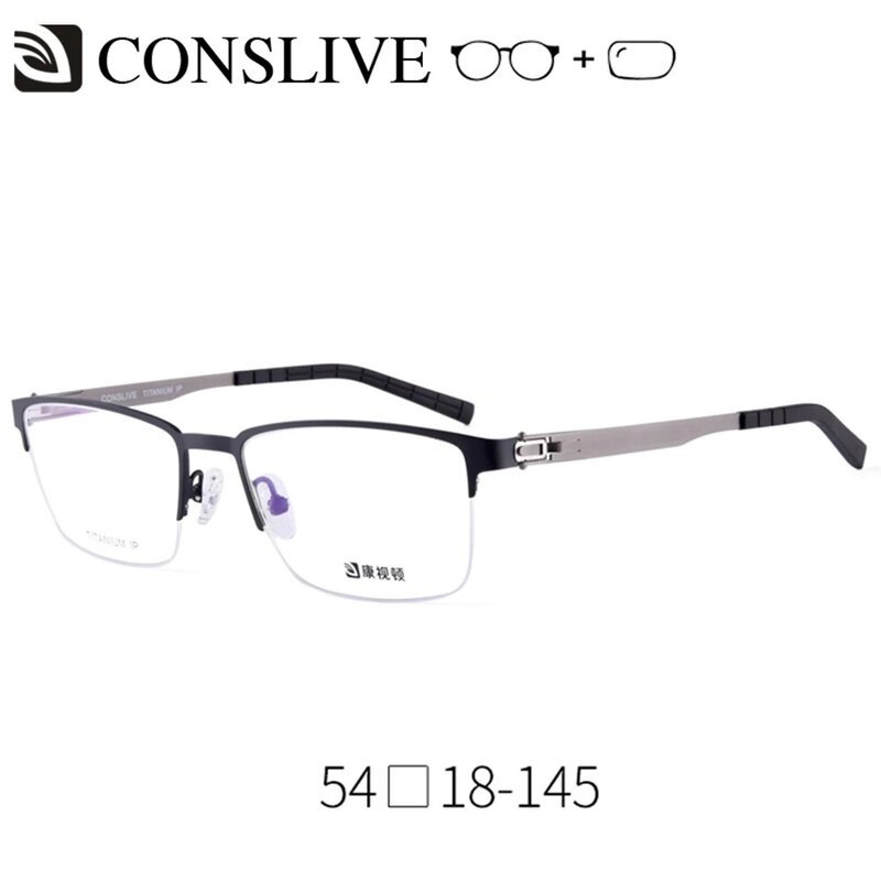 نظارات طبية للرجال ، عدسات متعددة البؤر مع مفصل زنبركي من التيتانيوم ، لقصر النظر ، فوتوكروميك V6909