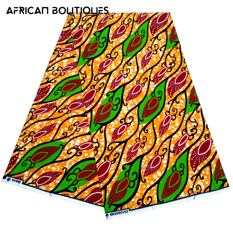 2021 Afrikaanse Originele Echte Wax Katoen 6Yard Afrikaanse Print Stof Ankara Wax Print Stof Voor Jurken Wax Stof