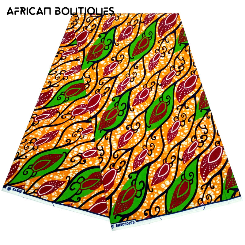 2021 afrikanische original echt wachs baumwolle 6yard African print stoff Ankara wachs drucken stoff für kleider wachs stoff