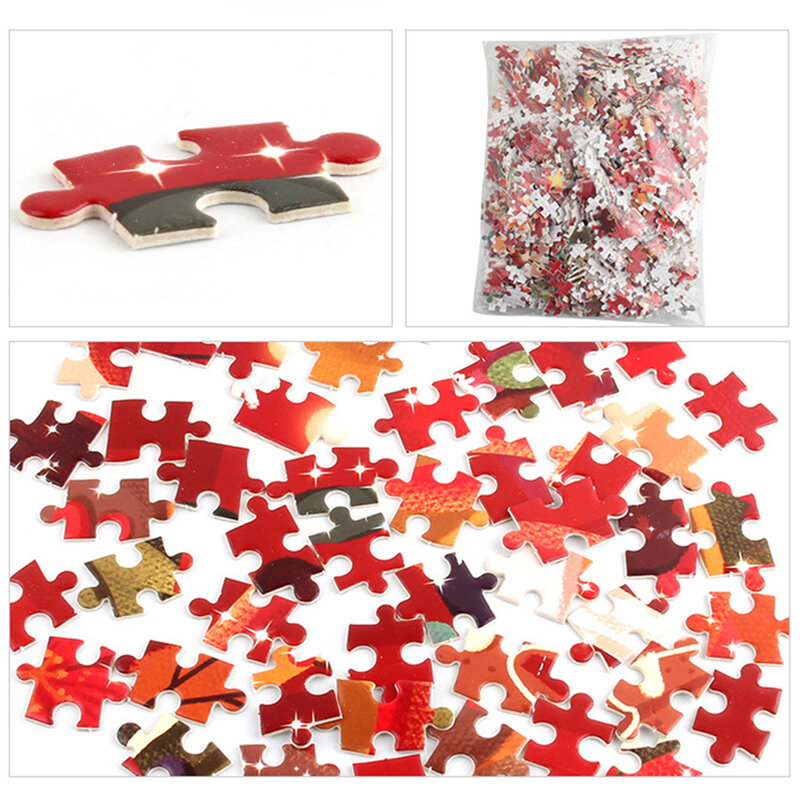 1000Pcs Santa Pattern Jigsaw Puzzle Christmas Gift Self Assembly for Kids Games