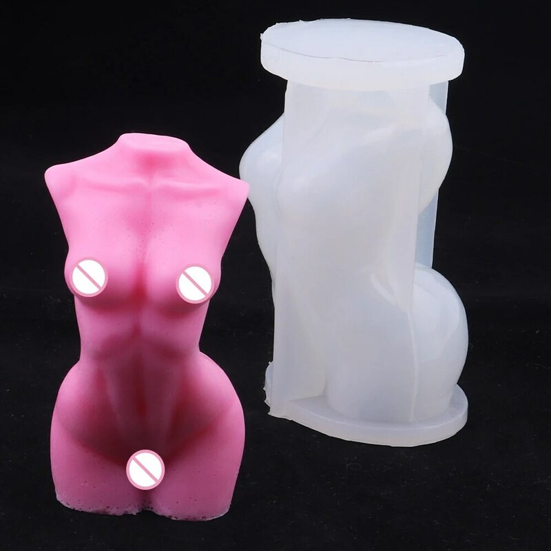 Hombres Mujeres Cuerpo Forma 3D Molde de silicona Hogar Jabón Artesanía Decoración Molde de vela 
