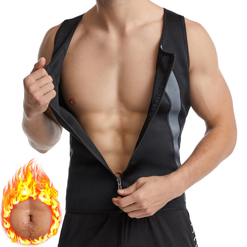 Мужская рубашка, майка-сауна, Корректирующее белье для тела, тренажер для талии, утягивающий жилет, корсет для фитнеса, Корректирующее белье...