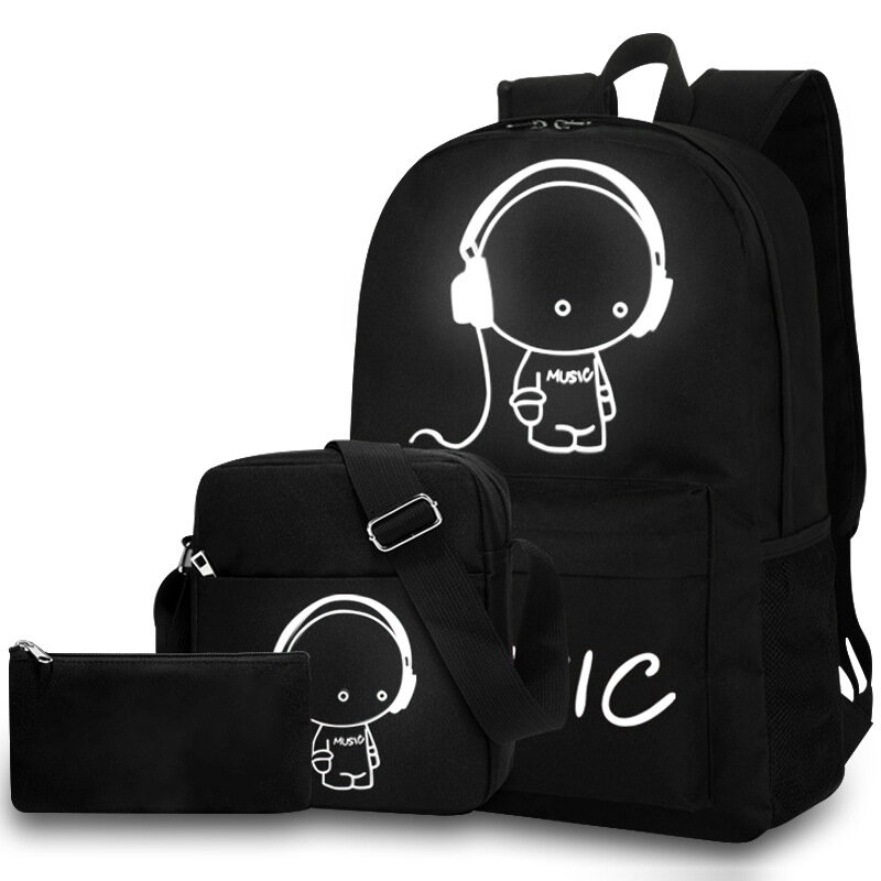 กันน้ำแล็ปท็อปกระเป๋าเป้สะพายหลังกับ USB ชาร์จพอร์ต Noctilucent กันน้ำโรงเรียนกระเป๋าคอมพิวเตอร์ข...