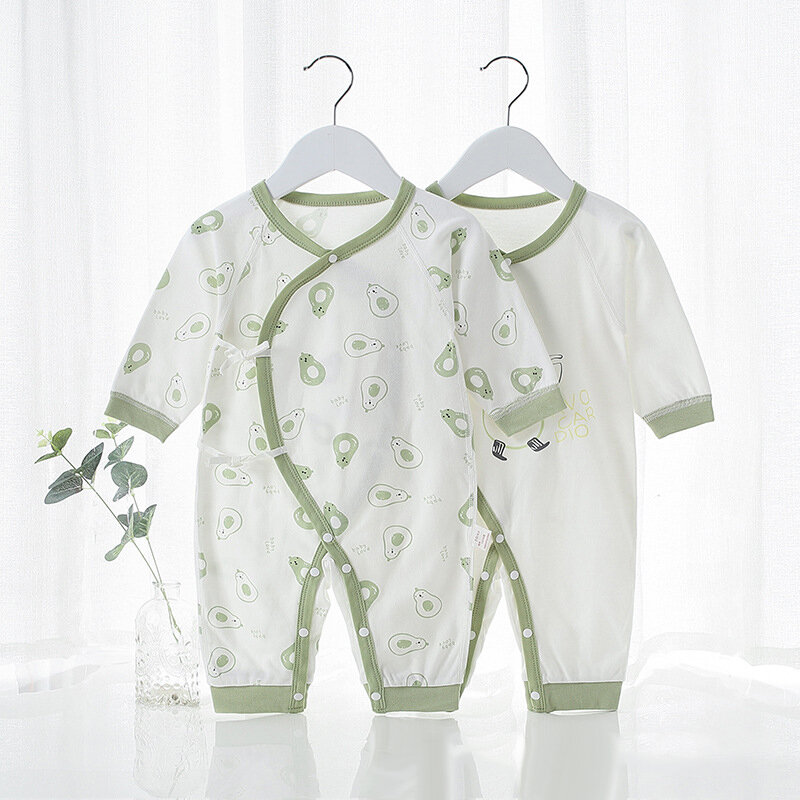 Barboteuse de couleur unie pour nouveau-né, combinaison en coton à demi-manches pour fille et garçon, printemps-automne