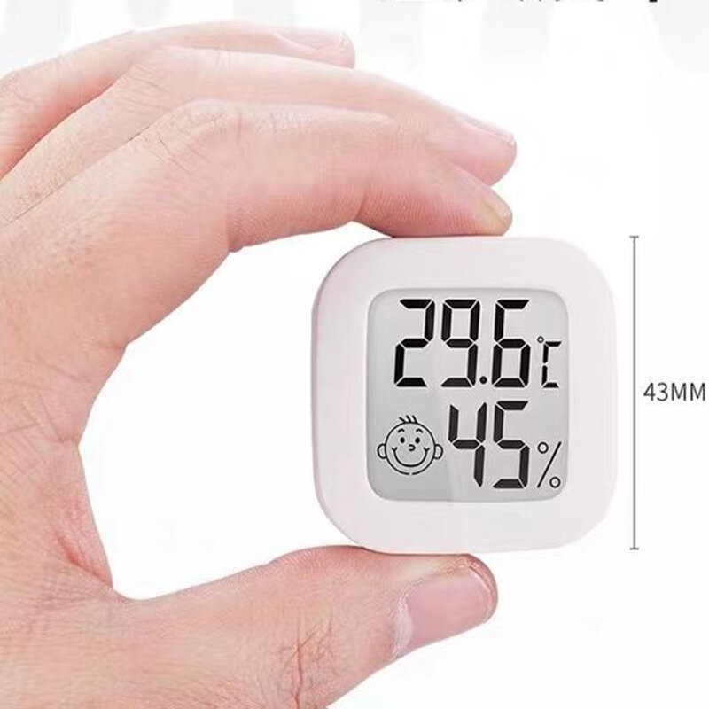 Mini smiley eletrônico thermo-higrômetro casa escritório lcd temperatura e umidade instrumento de medição termômetro digital