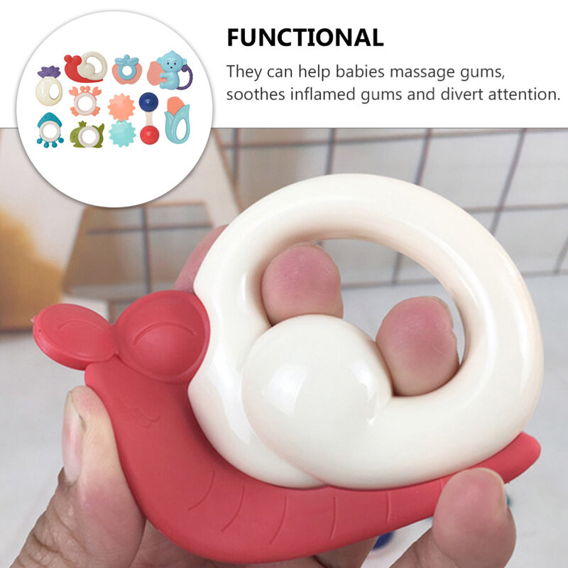 10Pcs Infant Chewing Set Rattling Soothing Pacifier for Babies Toddlers