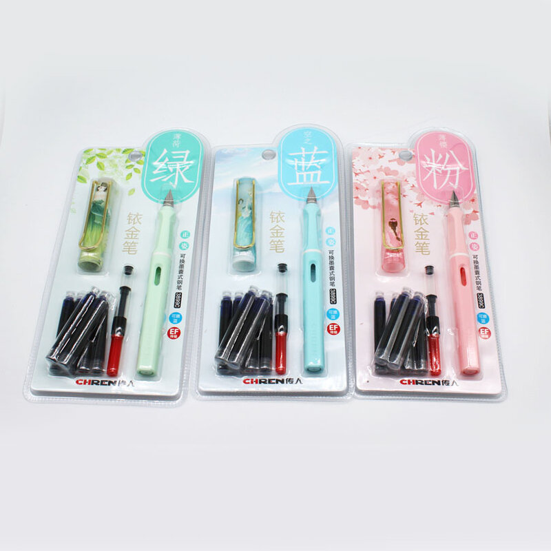 Neue auflistung Hohe qualität 3 Farben Brunnen Stift für Kinder schüler Schule Schreibwaren Liefert Löschbaren Tinte Stift