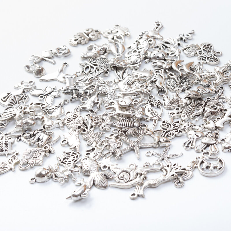 100/pces série animal mista liga jóias acessórios diy colar pulseira pingente