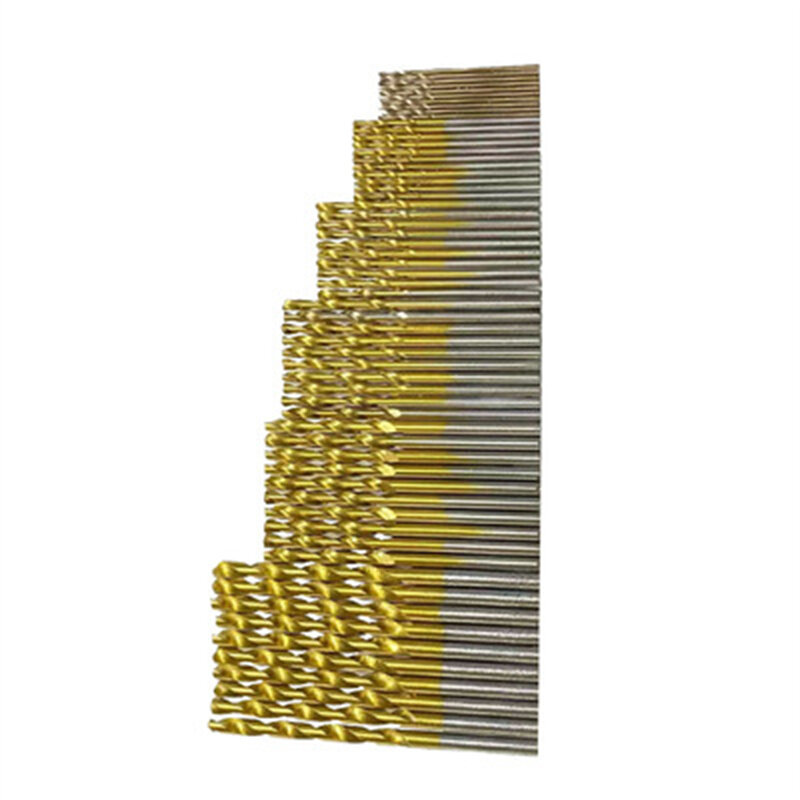 Спиральное сверло с титановым покрытием, 1,0-3,5 мм, 60 шт.