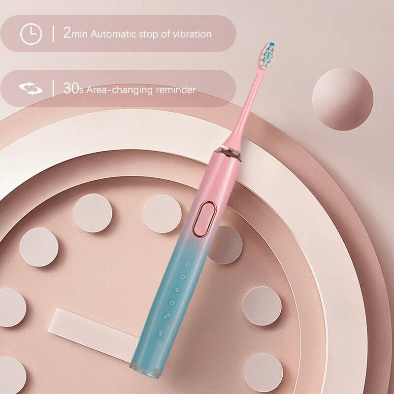 Boyakang-cepillo de dientes eléctrico con vibración ultrasónica, cabezales reemplazables, recargable, 5 modos, cerdas Dupont