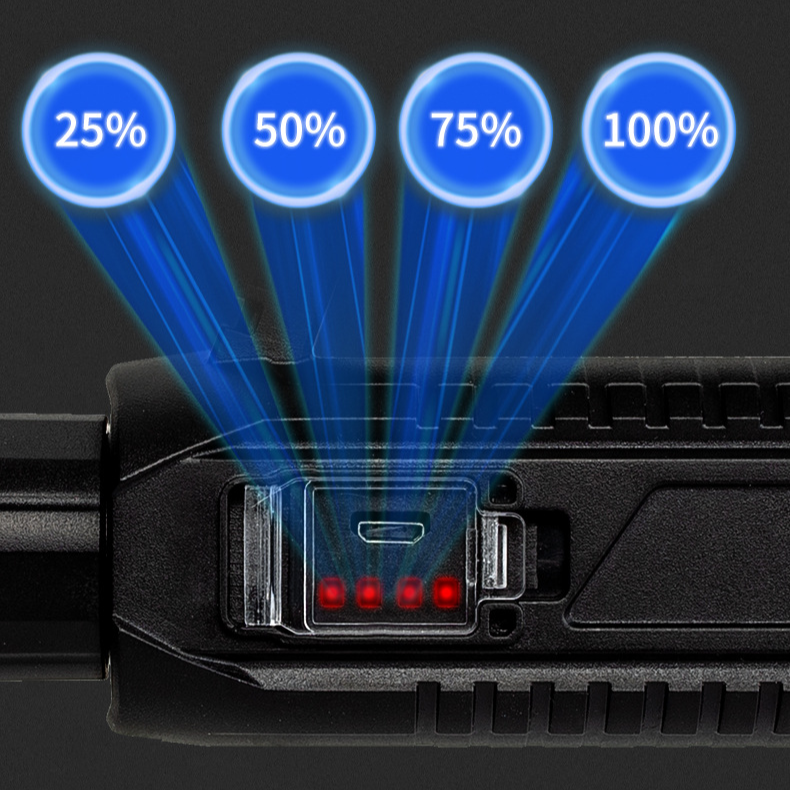 Potente torcia torcia USB ricaricabile tattica caccia torcia lampada ricaricabile LED Flash Light batteria integrata 18650
