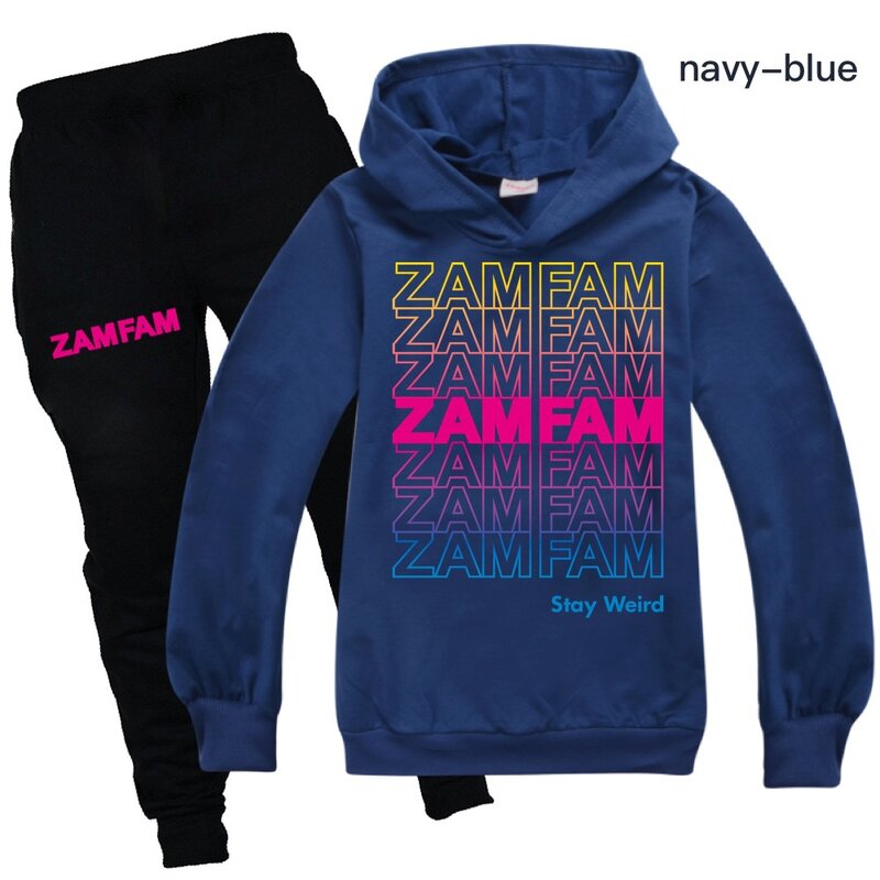 Pakaian Sweter Modis Anak Laki-laki Zamfam untuk Anak Perempuan Set Celana Hoodie Kasual Baju Musim Gugur Anak Perempuan Balita 2021 Kaus Anak-anak Natal