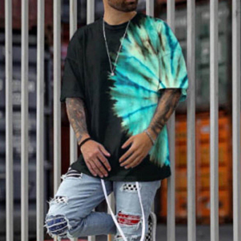 Nowe letnie męskie koszulki ponadgabarytowe hip-hopowe koszulki z krótkim rękawem Harajuku 3D drukowane T-shirt męski O-Neck pulowerowe topy футболка мужская