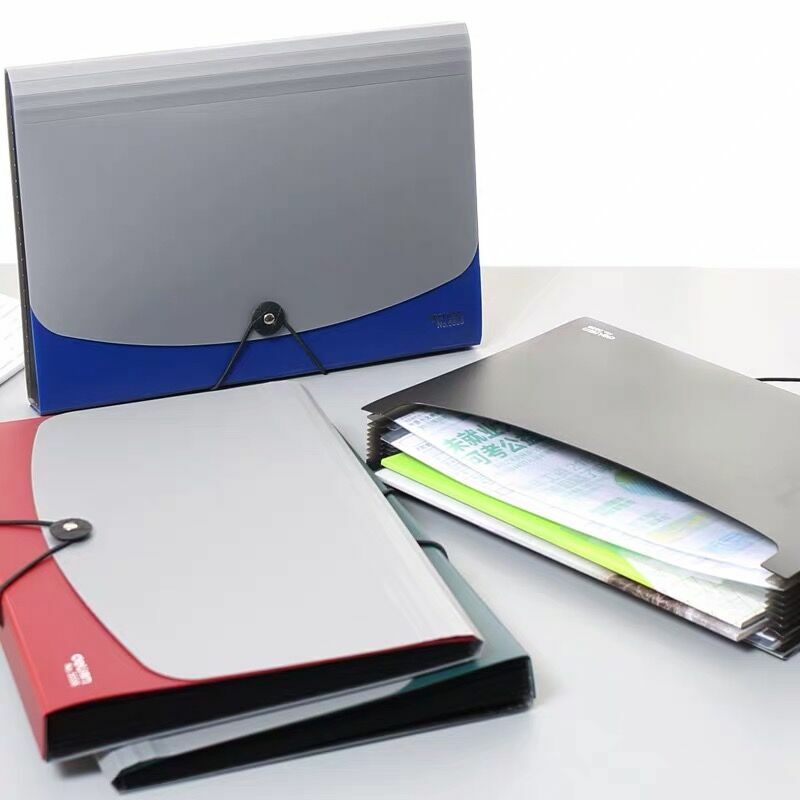 Dossier de bureau multicouche A4 à 12 couches, sac extensible, étui de rangement pour documents, papeterie scolaire et de bureau