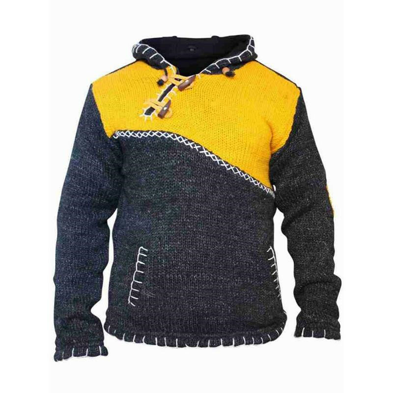Sudadera con capucha de punto para Hombre, suéter liso, ropa de calle informal, chaqueta de invierno, novedad de 2021