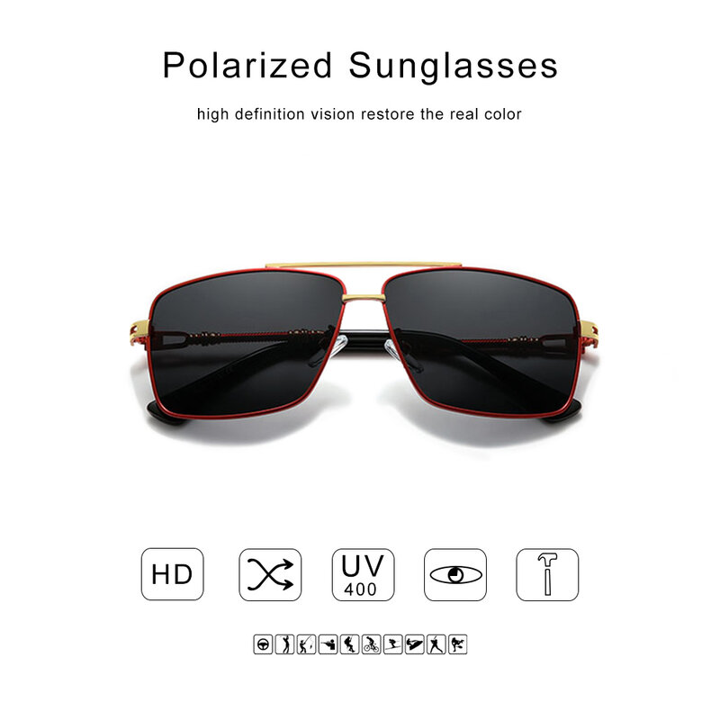 GXP 2021 패션 남성 여성 안경 구조 디자인 사원 선글라스 브랜드 100% 편광 UV400 렌즈 스테인레스 스틸 소재