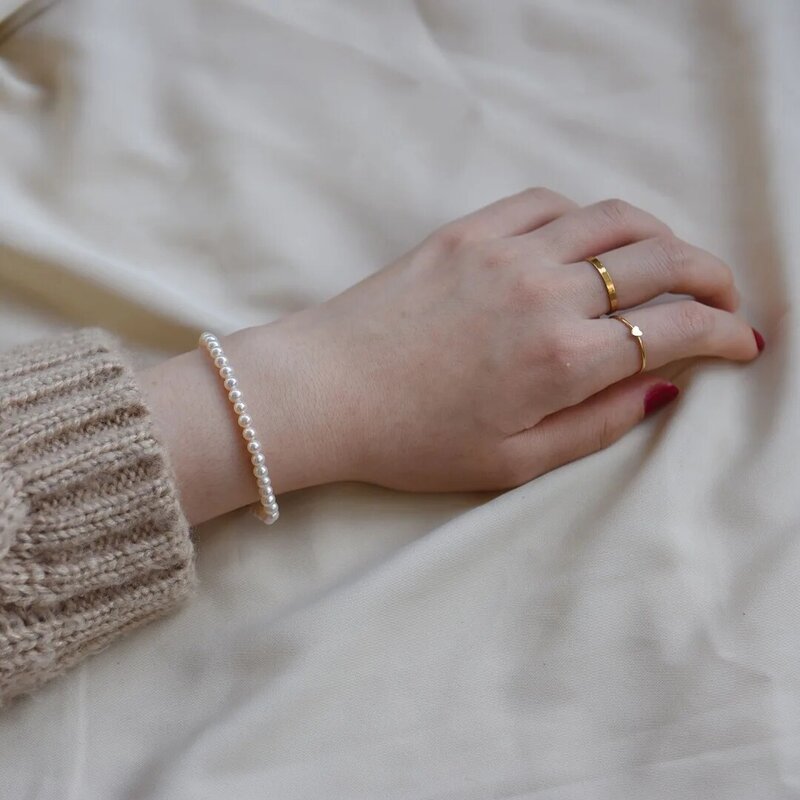 2021 moda coreana naturale conchiglia bracciali di perle per le donne fatti a mano elasticità perline braccialetto semplice accessori da sposa