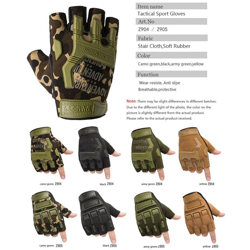 Outdoor Fingerless Tactical Gloves Military Army Shooting Hiking Climbing Cycling Gym Riding Anti-Skid Glove Male Combat Mittens