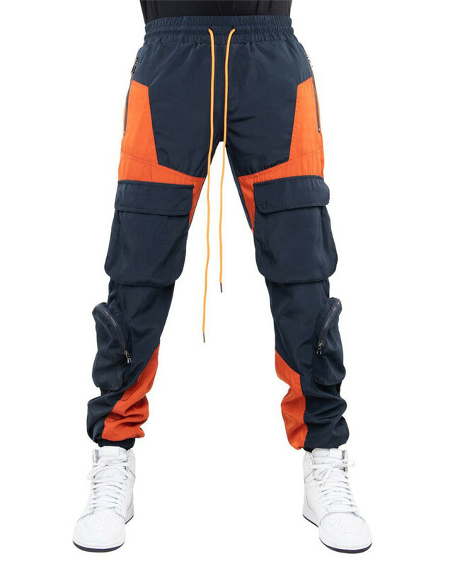 Nuovi pantaloni da uomo multi-tasca per utensili pantaloni cuciture tessute e pantaloni sportivi con bocca abbinata a colori pantaloni casual