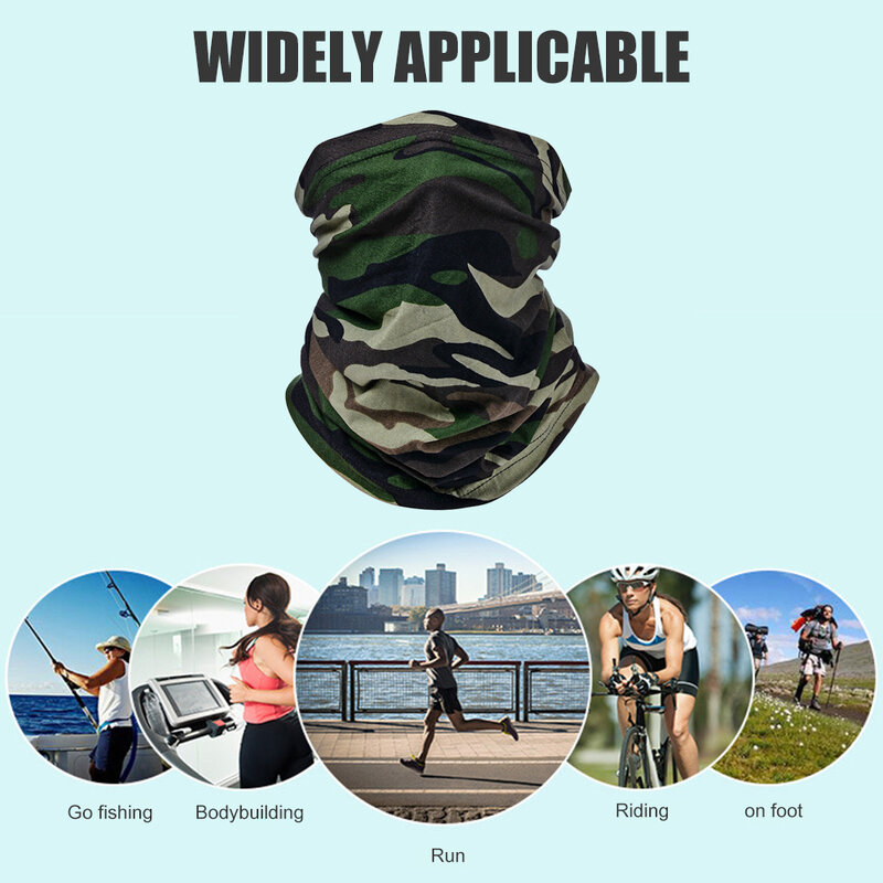 Bandana tactique militaire pour hommes et femmes, foulards d'été en Polyester, camouflage Anti-UV, coupe-vent, couverture de cou souple
