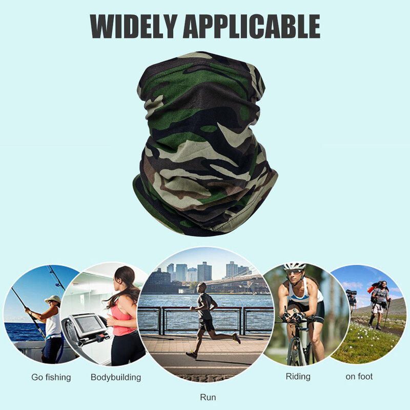 Militaire Tactische Bandana Zomer Gezicht Sjaals Polyester Camo Anti-Uv Winddicht Zachte Nek Gaiter Cover Voor Mannen Vrouwen