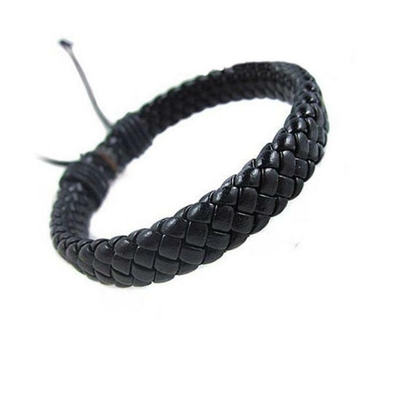 Schwarz einfache multi-farbe optional hand-woven rindsleder mode schmuck Tibetischen armband B1F7