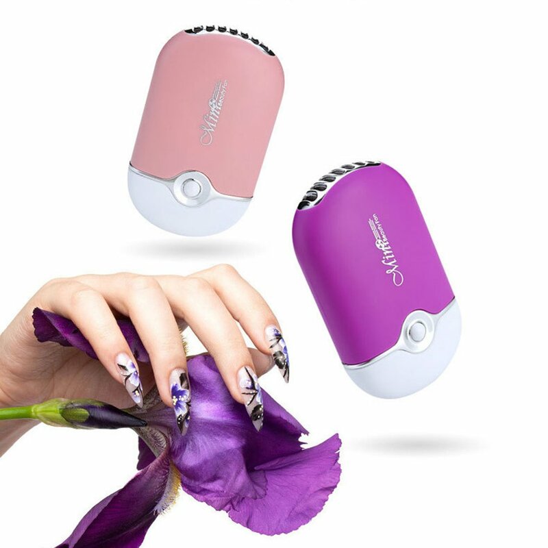 USB Mini Fan Klimaanlage Gebläse Schnell Trockner Für Wimpern Verlängerung & Nagellack Wiederaufladbare Quick Dry Tasche Lüfter