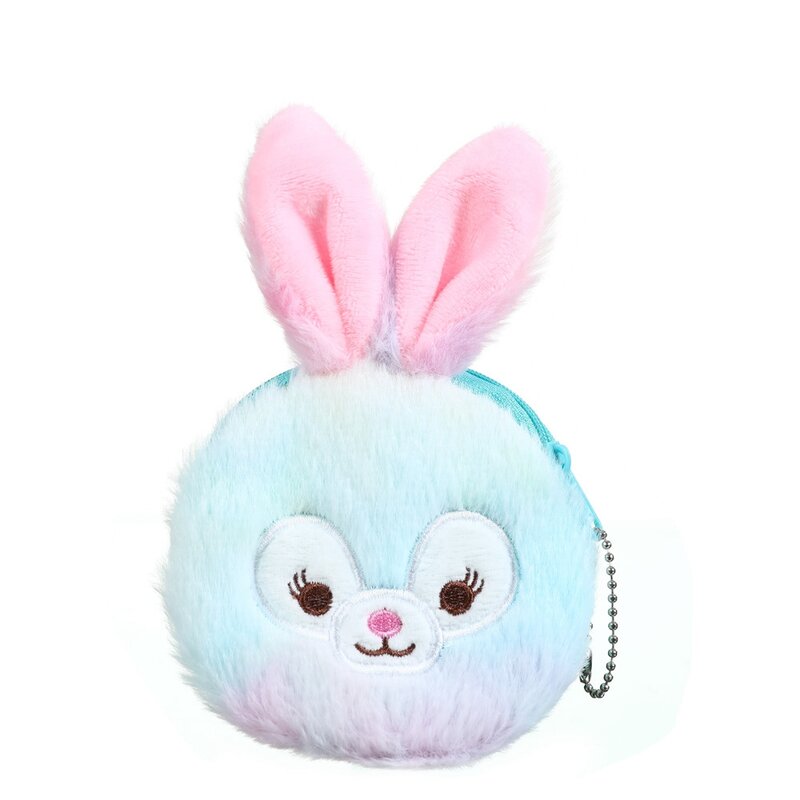 Fashion Mini Coin Purse Cute Cartoon Rabbit Animal Pouch Women Girls Small Wallet Soft Plush Fluffy Rabbit Coin Bag Kid Gift