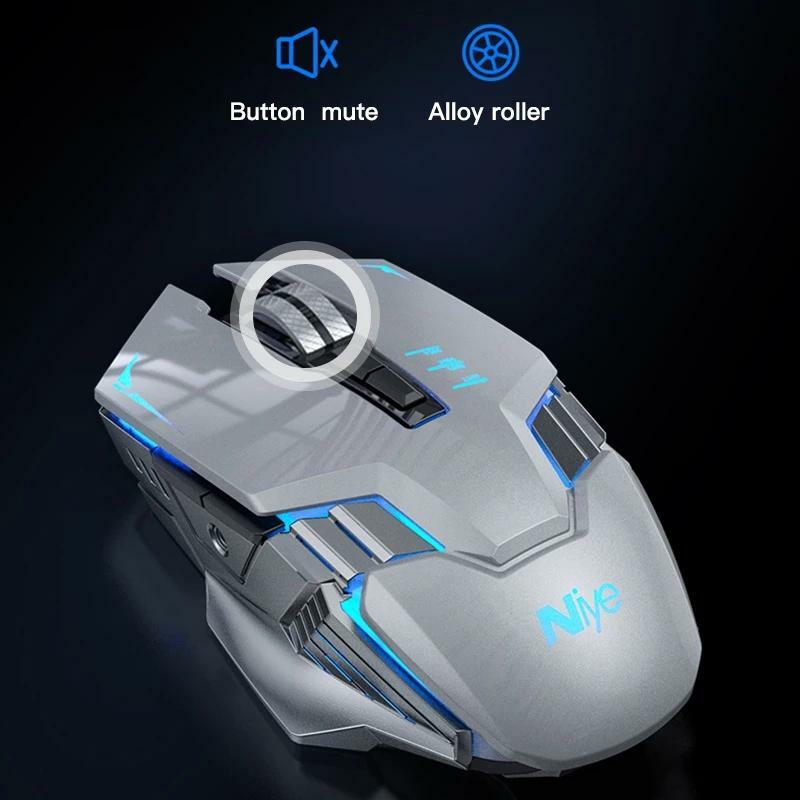 ไร้สายแบบชาร์จไฟได้เมาส์สำหรับเล่นเกม E-Sports กินไก่พิเศษ Mechanical Luminous Mouse