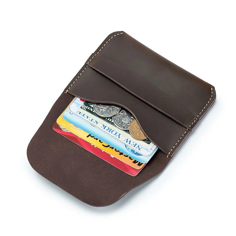 Mini Credit Card Holder Wallet Women Super Slim Soft Wallet Split Leather Coin Purse Driver License Holder Men Wallet Thin Small