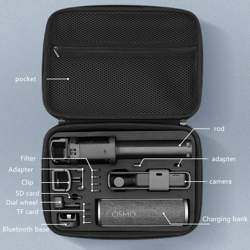 Caixa de armazenamento de peças sobressalentes portátil à prova d' água para acessórios de câmera de bolso dji osmo