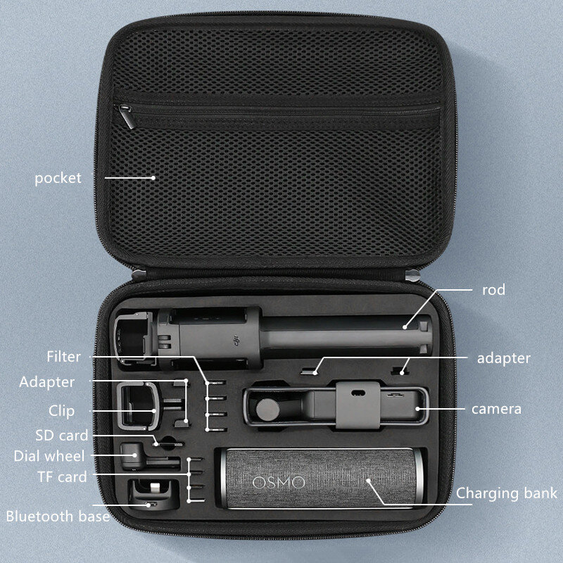 Osmo Saku Tas Portable Case Suku Cadang Kotak Penyimpanan Tahan Air untuk DJI Osmo Kamera Saku Aksesoris